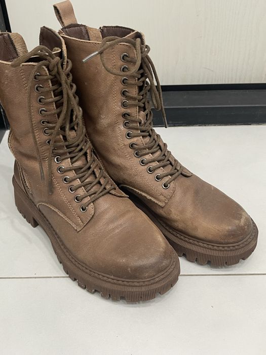 Кожанные зимние сапоги