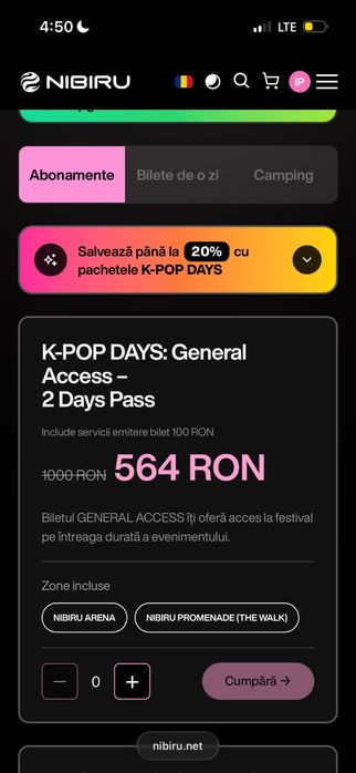 Vând Bilete Kpop Days Nibiru 2 Days Pass
