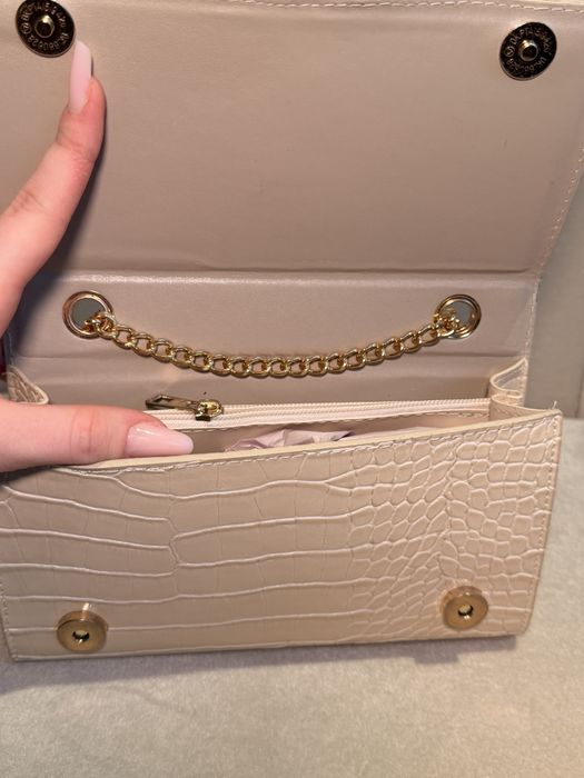 Gentuță Yves Saint Laurent- neagră/ivoar(piele croco)