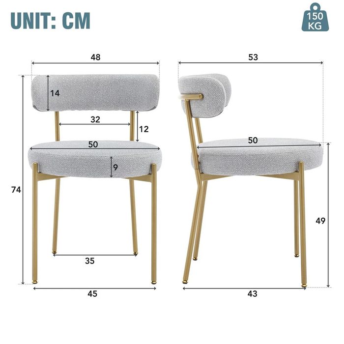 Нови столове букле в бледо сиво и старо злато - ретро, винтидж