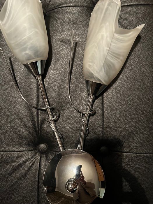 Аплик за стена сребрист