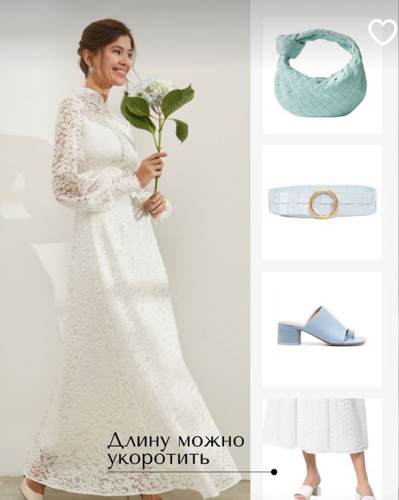 Продам белое платье новое