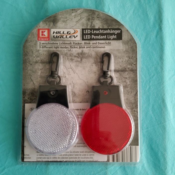 Lumini Led Breloc Rosu si Alb Ghiozdan Bicicleta Trotineta Scooter NOU