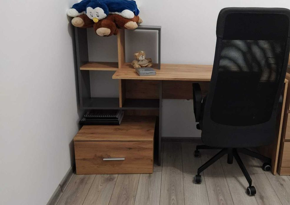 Birou stejar-gri 149x50x105 cm