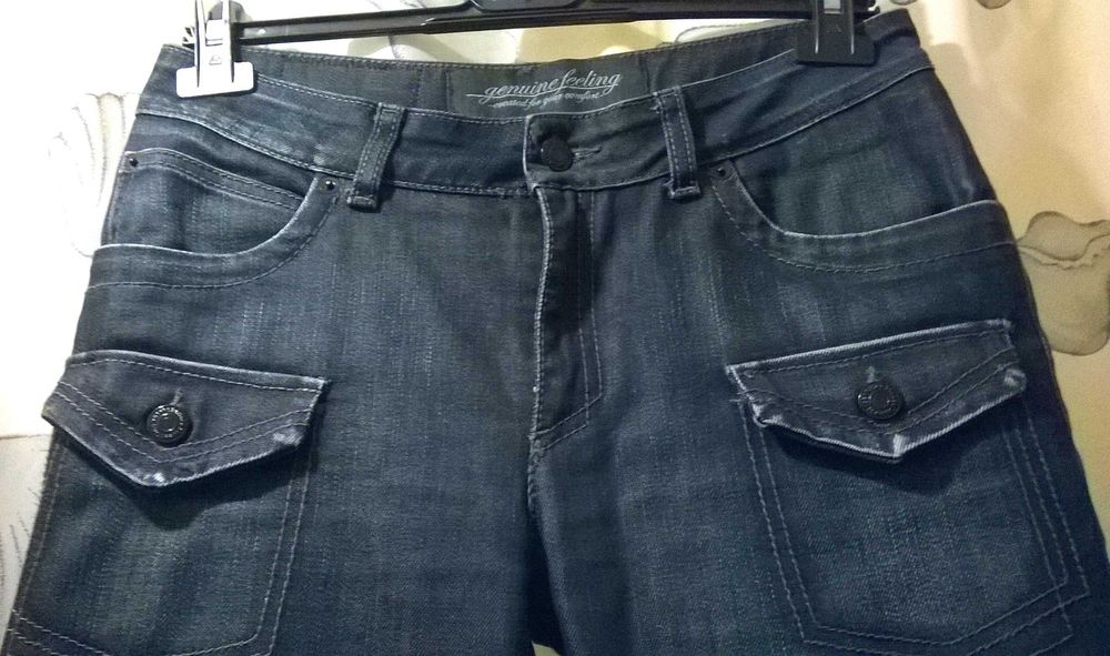 Blugi trei sferturi Street One cu buzunare fata spate si pense