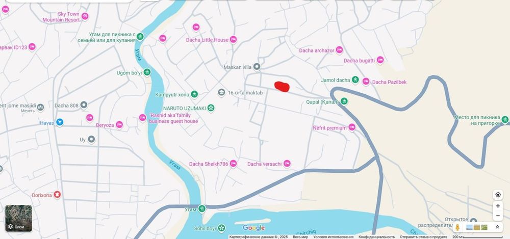 Дача чорвок участок ер сотилади чарвак