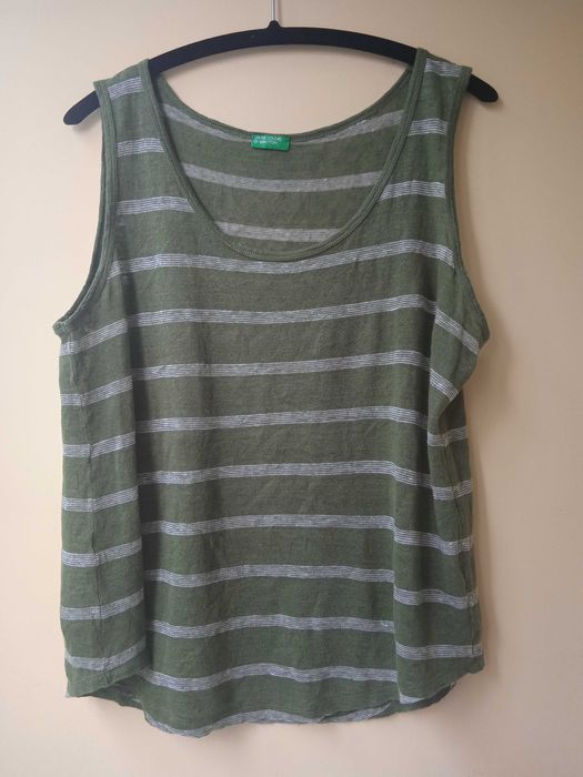 Benetton - НОВ ленен 100% оригинален потник Бенетон