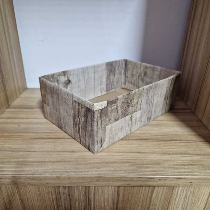 Set 7 cutii decorative care imita lemnul, 22.5x15x8 cm