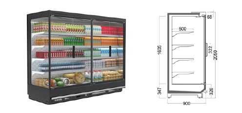 Vitrina verticala refrigerare TAIGA - fara agregat / 3 usi / NOU