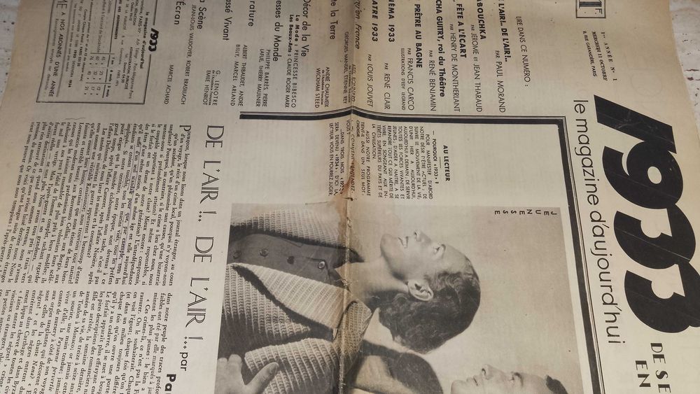 Reviste/Jurnale vechi Franceze “ 1933, Le magazine d´aujourd`hui ”