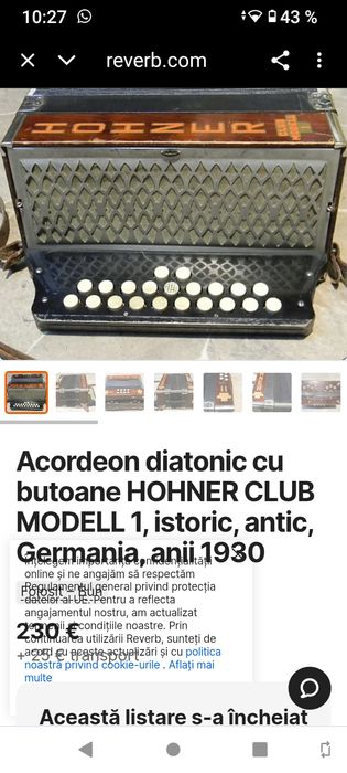 vând acordeon hohner