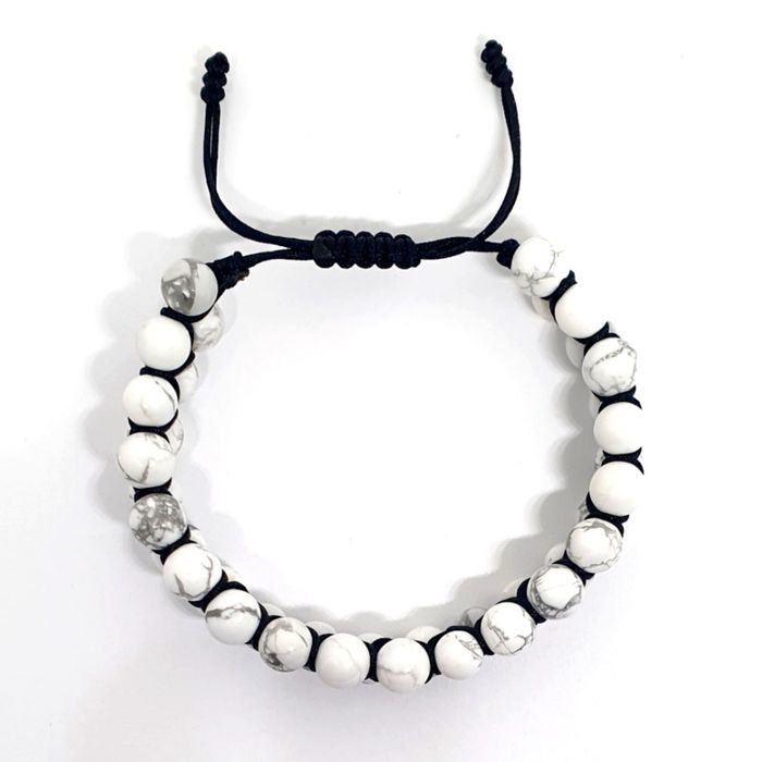 Brățară Shambala din howlit alb