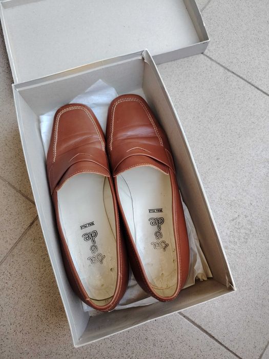 Кафяви мокасини естествена кожа