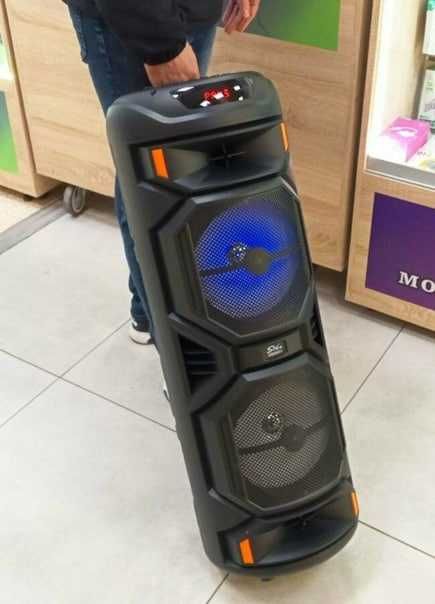 Колонка Bluetooth ZQS 8221, с микрофоном и светомузыкой, 85 см, черный