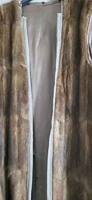 Дълъг дамски елек естествен косъм ХХL размер