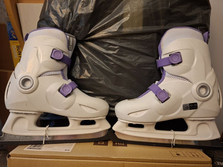 Patine gheață Play 3 Alb Fete