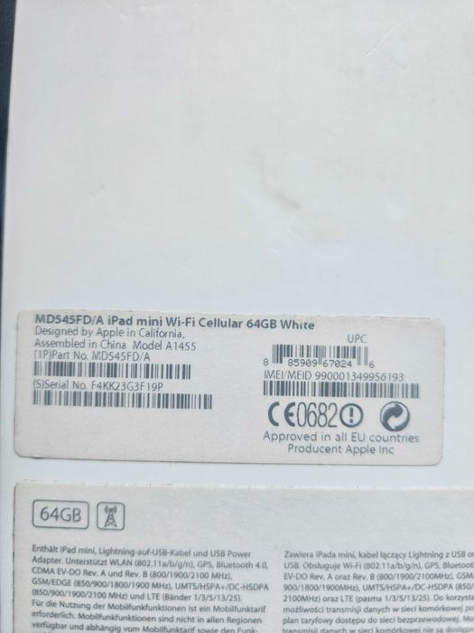 Apple iPad Mini 64GB, Sim Card, Jailbrake