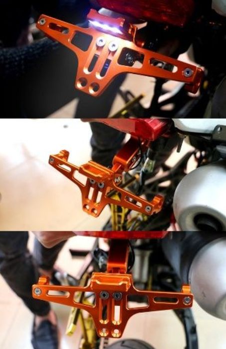 Suport număr moto reglabil aluminiu iluminat led ATV scuter