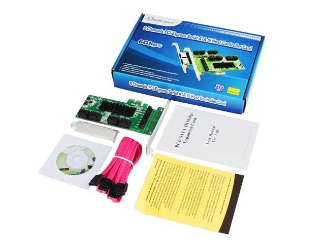 4бр. 8-портов SATA PCIe контролер (IO Crest) - за NAS/Home Server