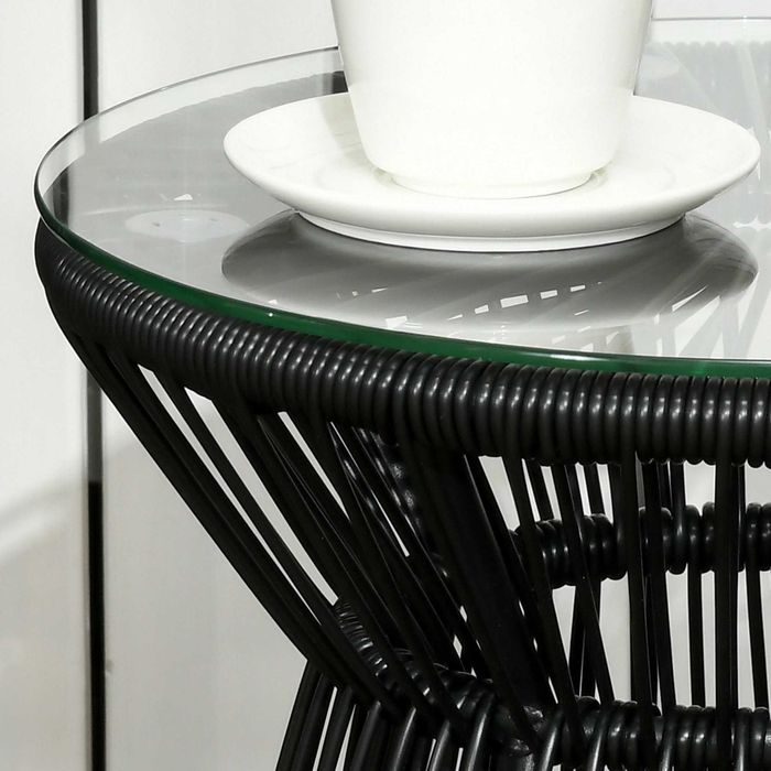 Outsunny Градинска маса от ратан, странична маса