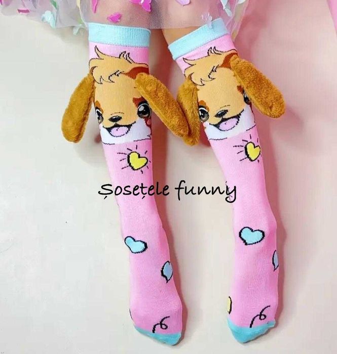 Șosete lungi colorate pentru fetițe, 4-7 ani