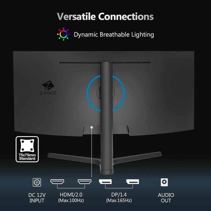 Monitor De Gaming Curbat 34 inchi 165Hz 3440 X 1440 Curbat Z-EDGE 34. NOU !!