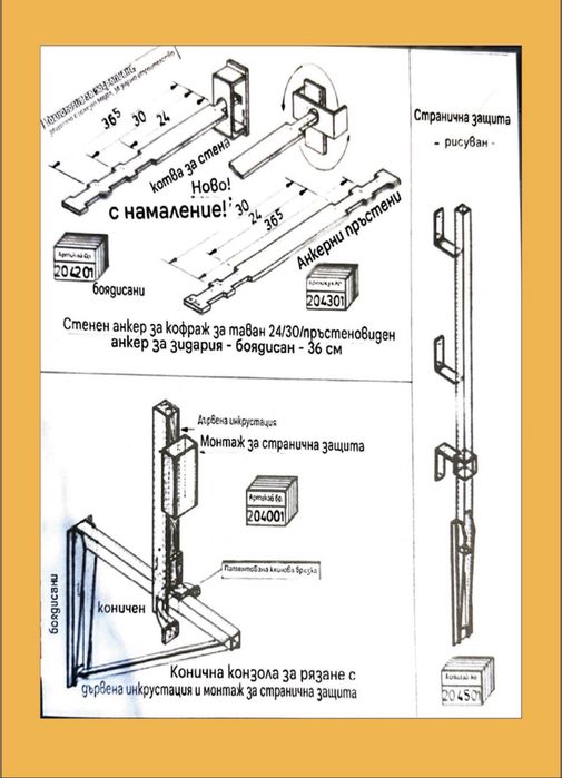 Скоби за кофраж за ръб на плоча