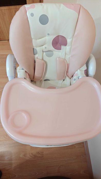 Детско столче за хранене YUMMY розово/бяло - Kinderkraft