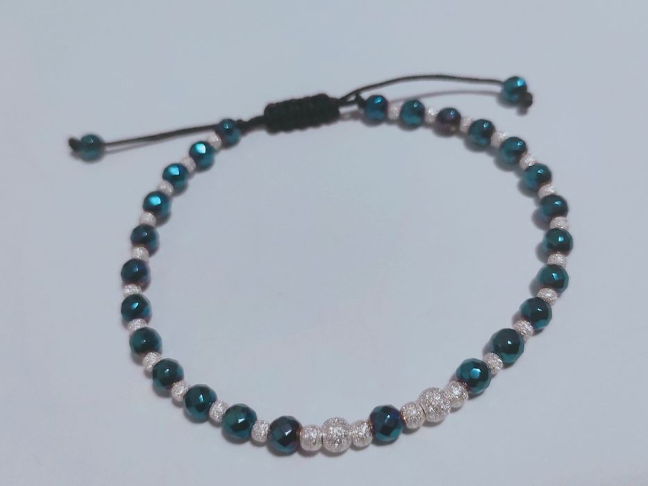 Bratari snur cu bilute de aur si argint