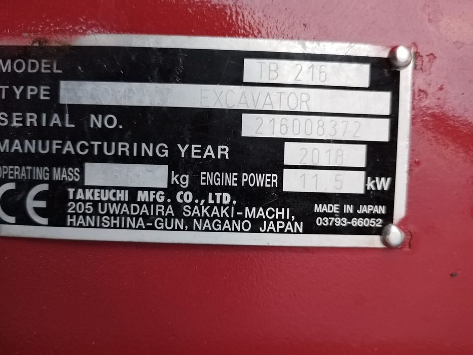 De Vânzare takeuchi tb 216