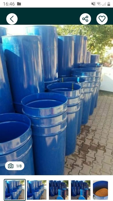 Butoaie tablă ideale pt cereale cu ventilație pe fund preț 50 lei