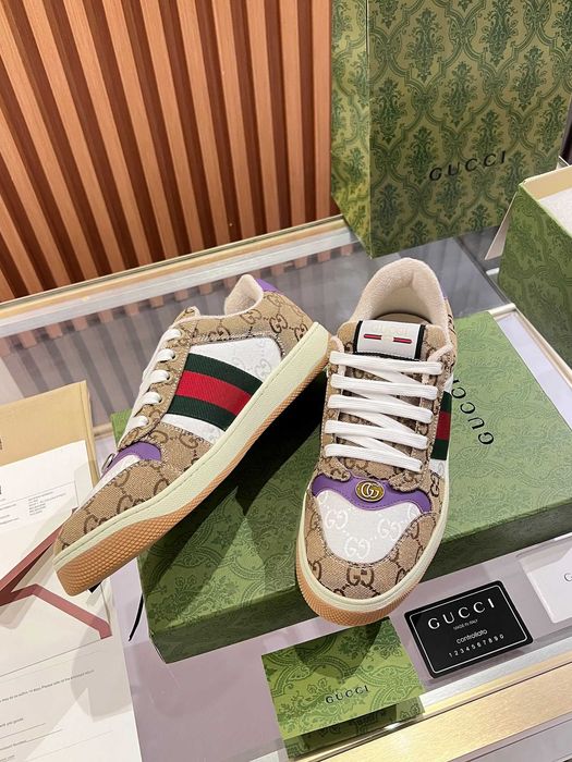 GUCCI Лилаво женски обувки Screener колекция мъжки и женски двойки спортни обувки