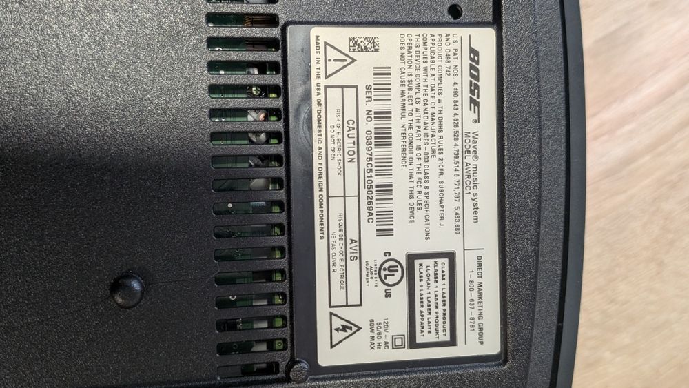 BOSE Wave Music System AWRCC1 CD Player AUX Radio-AM/FM Clock