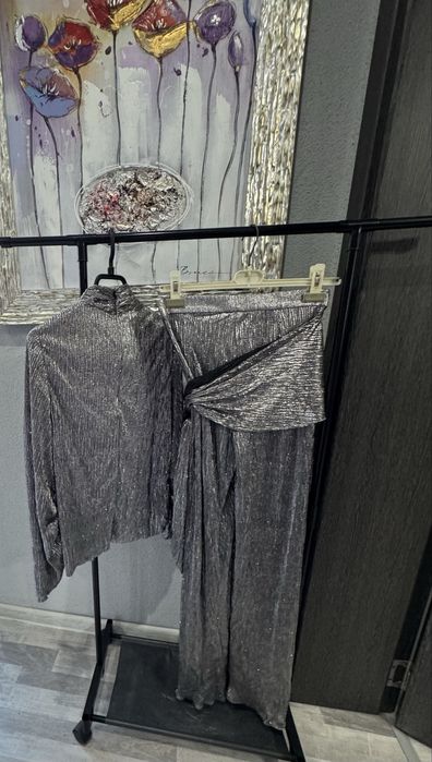 Комплект блуза и панталон с прехлупване ZARA