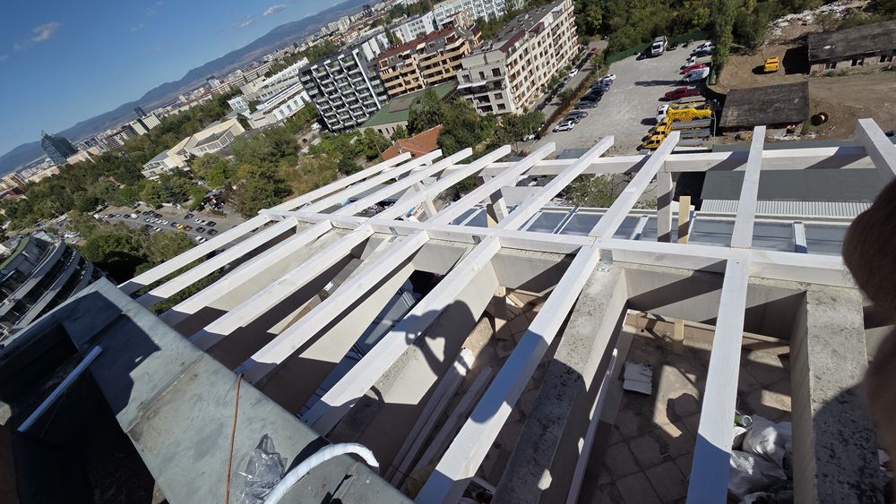 Дървени конструкци, Ремонт на покриви, навеси, Хидроизолации