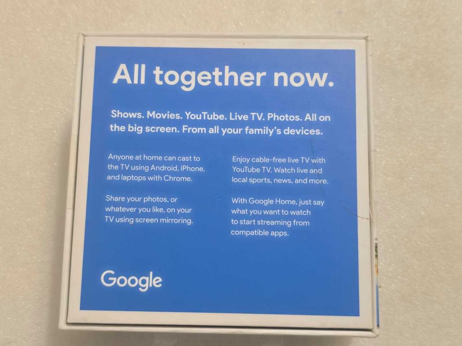 Media Player Chromecast Google 3rd Gen. Model NC2-6A5-1600 HDMI