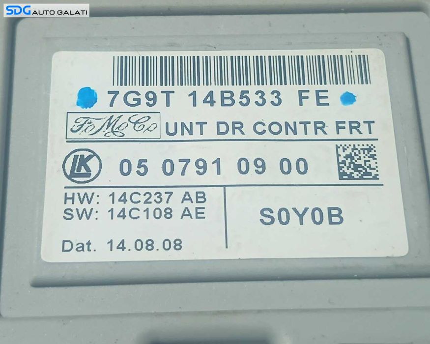 Unitate Modul Calculator Control Confort Usa Dreapta Fata Ford Galaxy 2 2006 - 2015 Cod 7G9T-14B533-FE [LR8478]