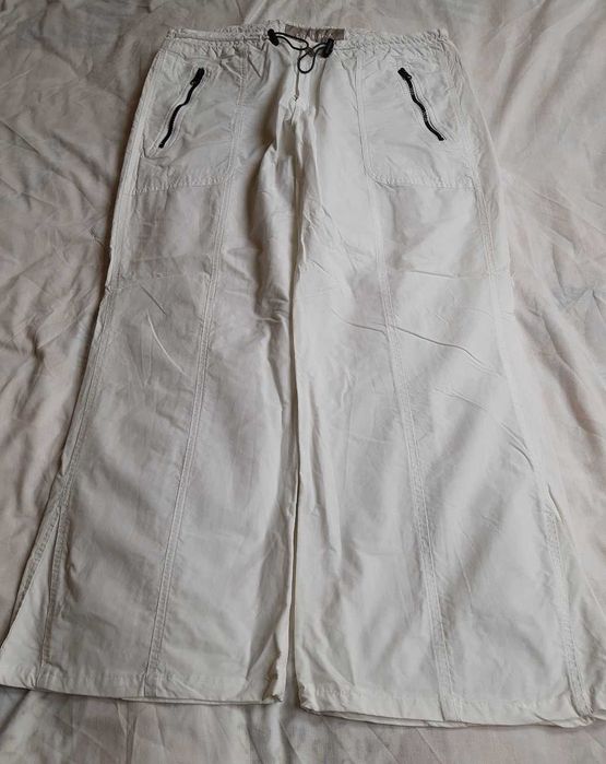 Pantaloni dama visinii, albi