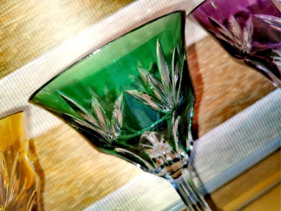 Кристални чаши VAL SAINT-LAMBERT 3 ЧАШИ ЗА ВИНО ROEMER Saarlouis 1930г