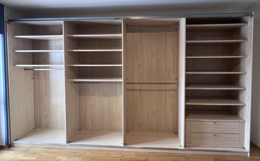 Rez/Dressing/Dulap 400/230/65 cm 4 usi culisante sticla alba mată