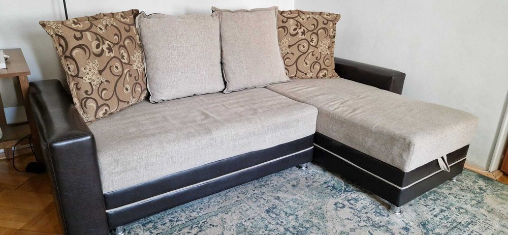 Coltar extensibil bej cu maro inchis, 230×160, 2 lazi de depozitare