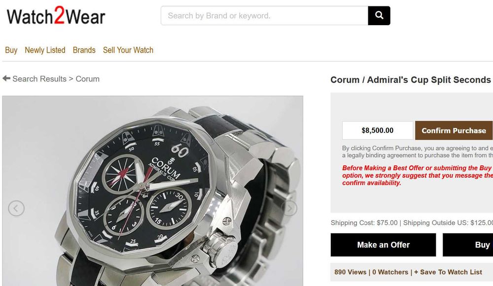 БАРТЕР Corum Admiral's Cup Split Seconds Chronograph