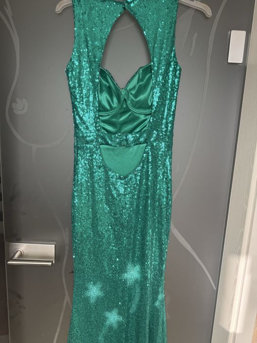 Rochie ocazie paiete verde Atmosphere