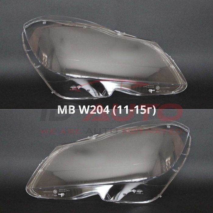 Стъкла капаци за фарове Mercedes C-Class W204 фейс (11–15) – комплект