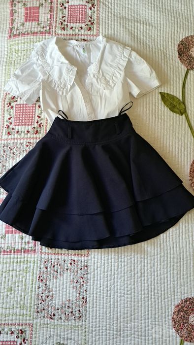 Комплект школьный (юбки, блузки с коротким и длинным рукавами.