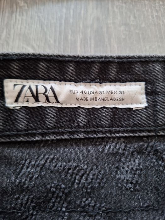 blugi zara baggy negrii cu rupturi