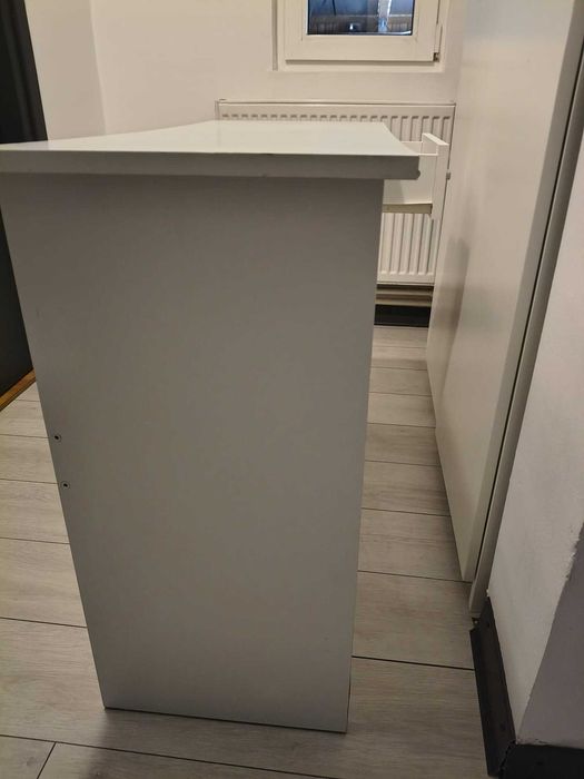 Birou HDF alb lucios 100X30cm 75xm inaltime