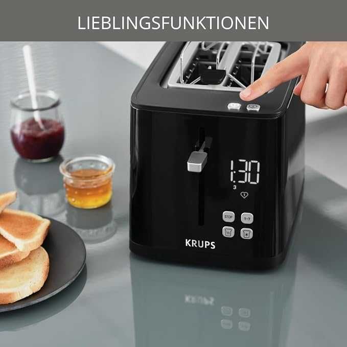 Krups KH6418 Smart'n Light Тостер за 2 филийки с дигитален дисплей