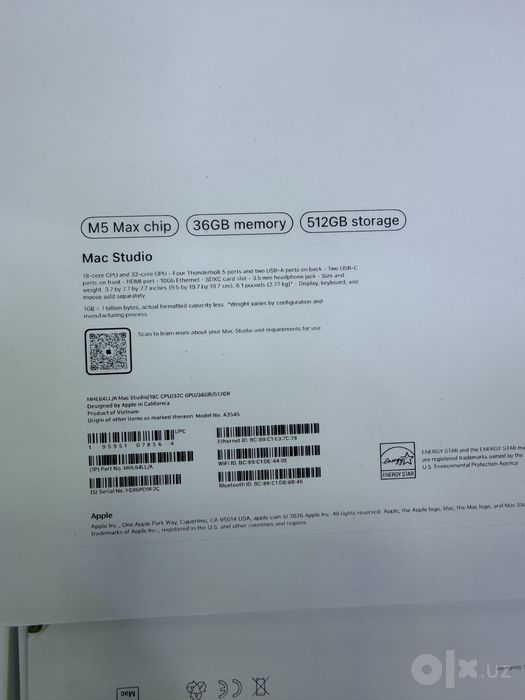 Mac studio M5 Max 36/512