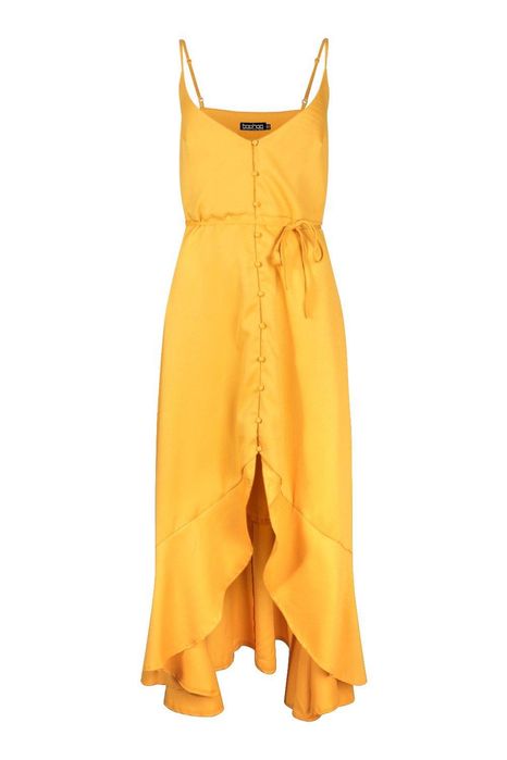 Rochie midi lunga import UK stil ASOS marimea XL 18 galben 250 RON